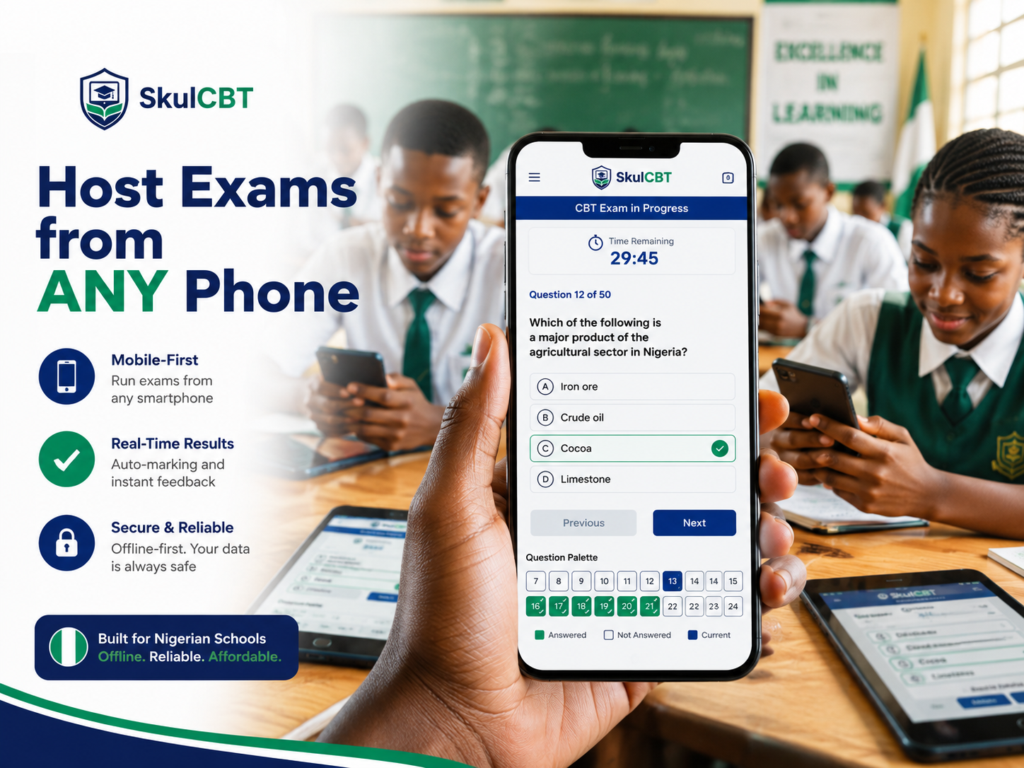 SkulCBT CBT Exam hosting from phone feature