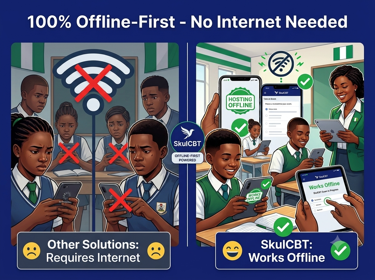 SkulCBT offline-first school management platform